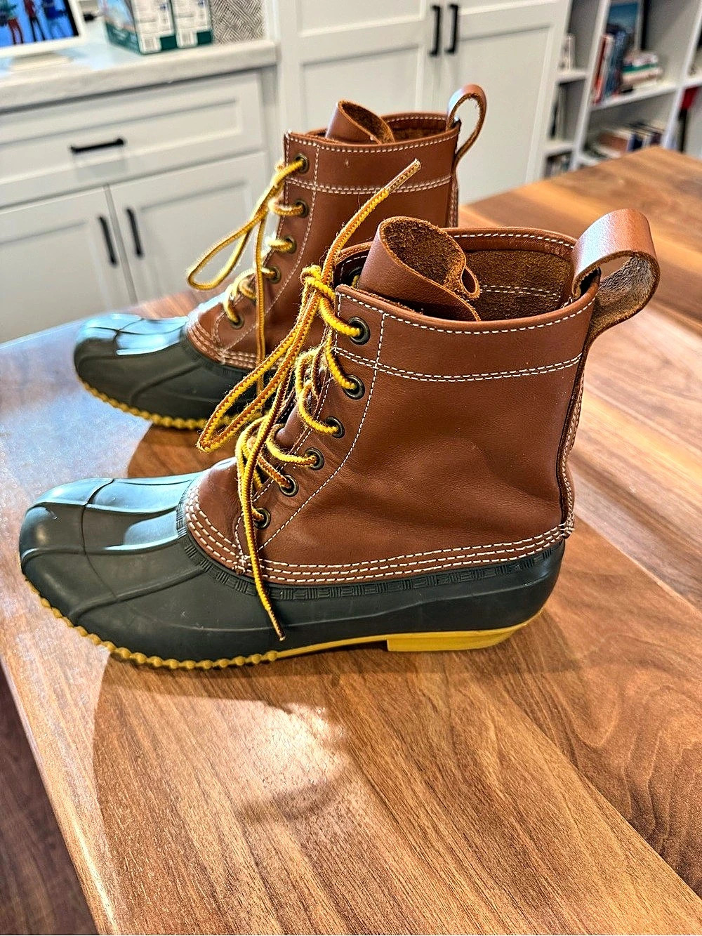 Lands' End All Weather Duck Boots Brown & Green US 9B